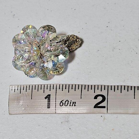 Boho Vintage Crystal Floral Cluster Adjustable Stretch Ring Retro Fashion Women - Picture 3 of 3